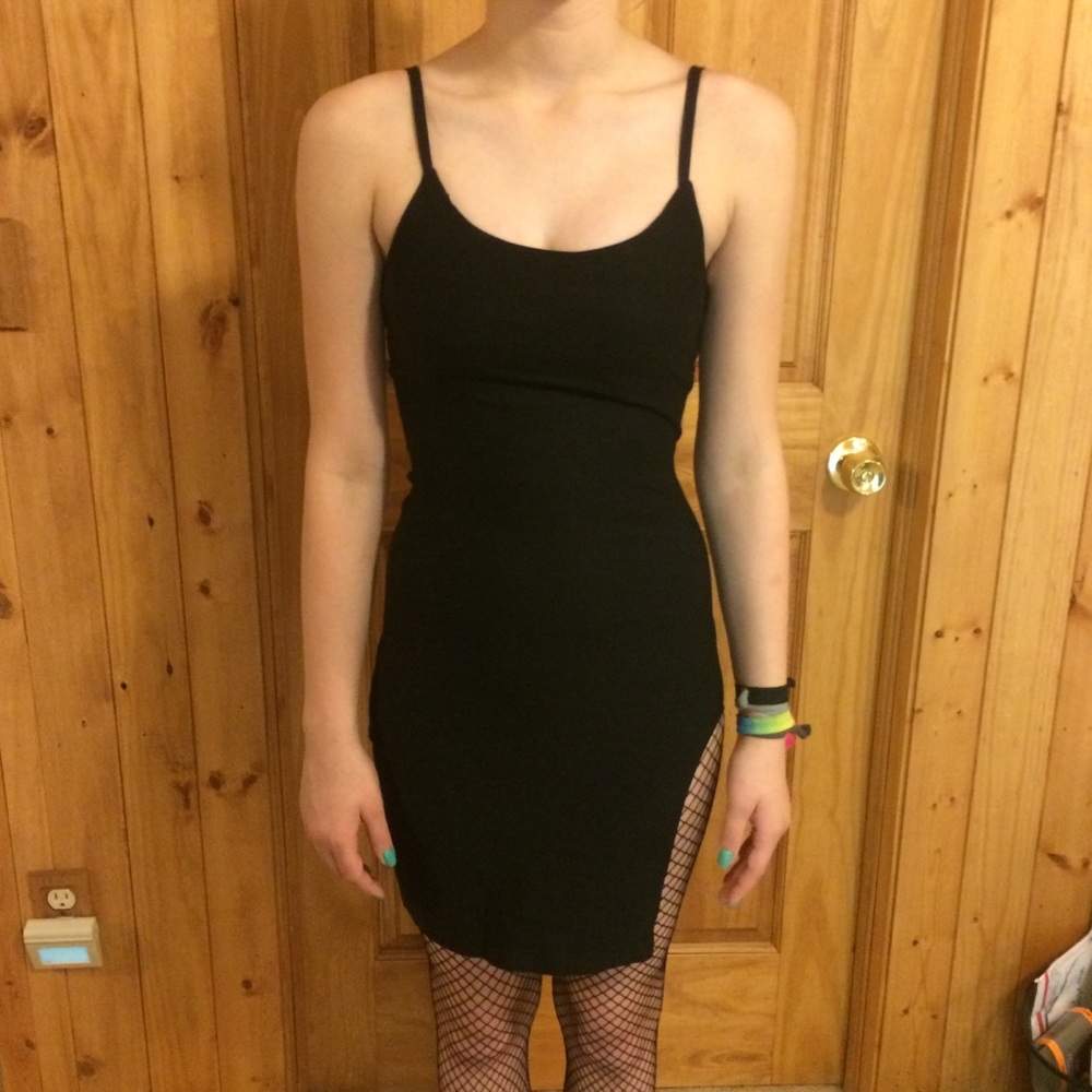 High slit Little black dress